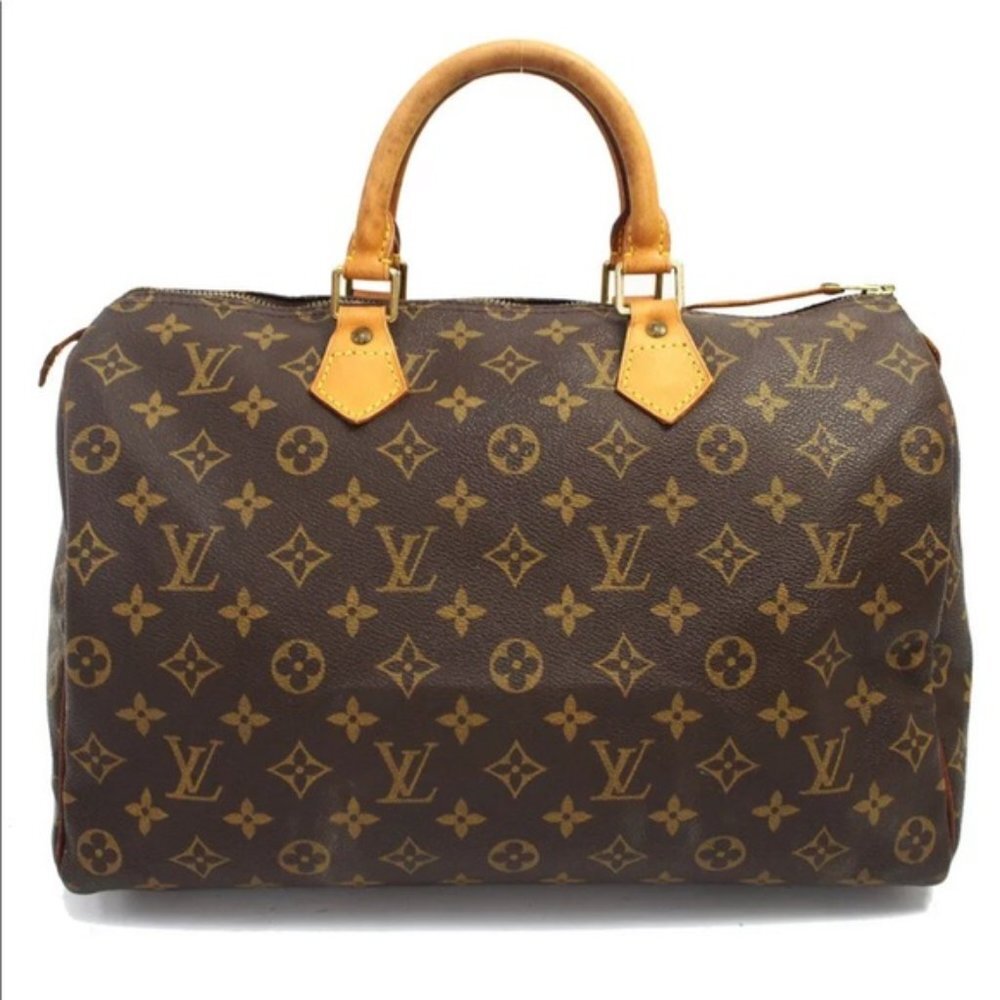 🥳HP🥳 Louis Vuitton Men's Women's Speedy 35 Bag Brown Gold